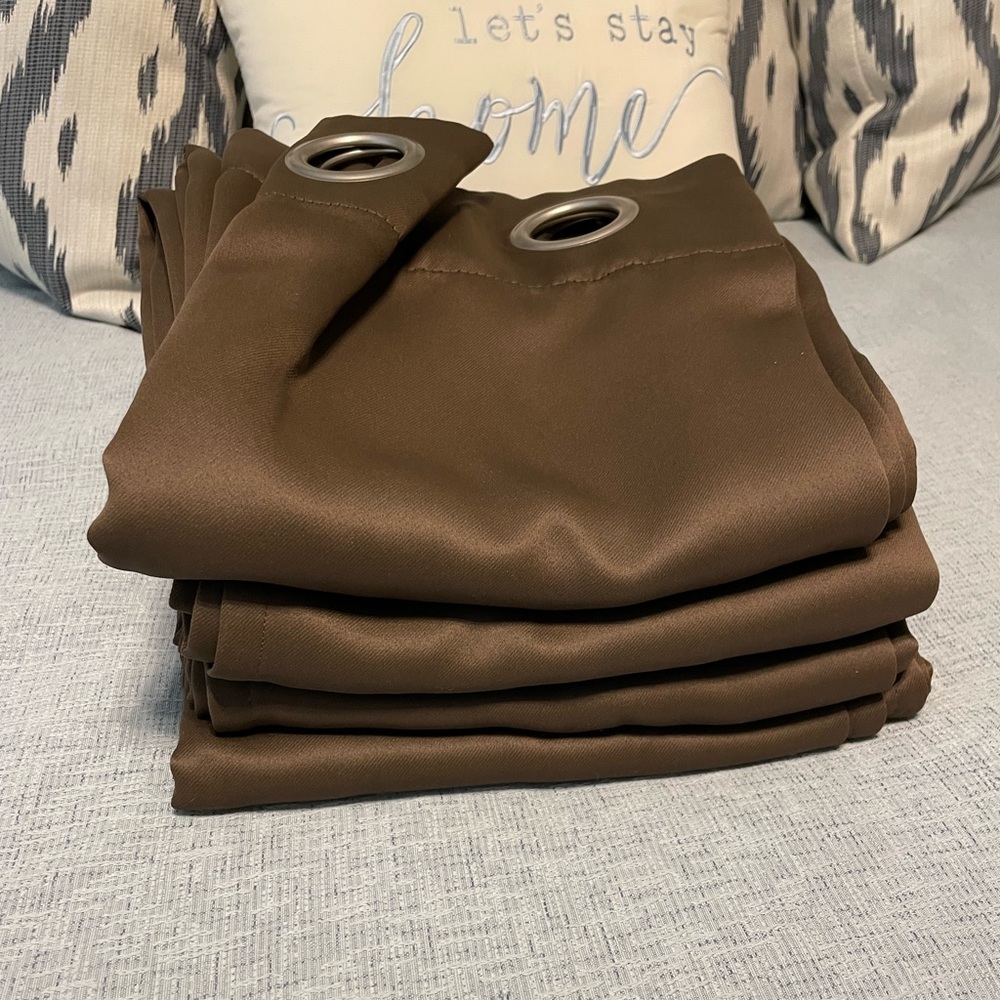 Mainstays chocolate brown blackout curtains.